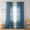 Dusty Blue Sheer Curtains 96 Inches Long 2 Panels (Dusty Blue / 42"W x 96"L (Pack of 2))