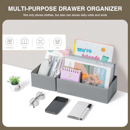 Drawer Organizers Clothes (Gray / 4 Pack)