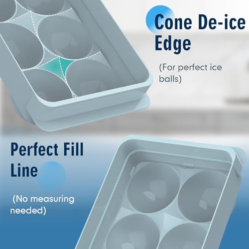 Large Ice Ball Maker Mold (Blue / 1.9In*6 Balls)