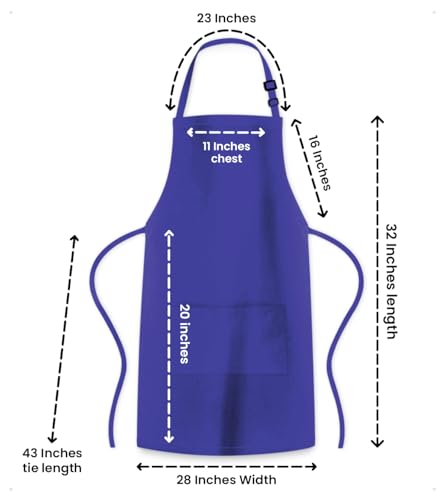Black Apron with Pockets (Pack of 12 / Royal Blue)
