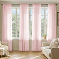 Blush Pink Sheer Curtains 90 Inches Long 4 Panels 42 x 90 Inches (42"W x 90"L (Pack of 4) / Blush Pink)