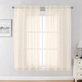 Cream Sheer Curtains 54 Inch Long 2 Panels (Cream / 42"W x 54"L (Pack of 2))