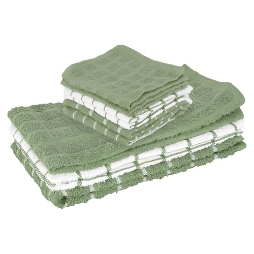 Premium 3 Pack Kitchen Towel & 6 (Juniper / 9-Pack Bundle)