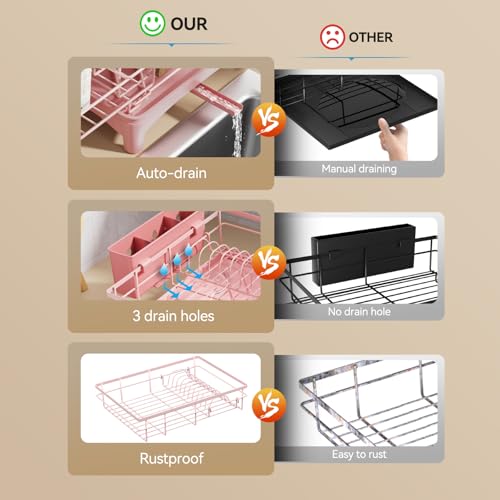 Dish Drying Rack (Pink)