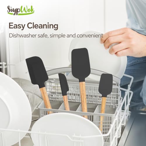 Silicone Spatula Set (Black / 4)
