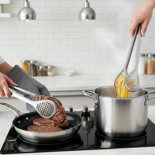 4 Pack 12” Stainless Steel BBQ Tongs