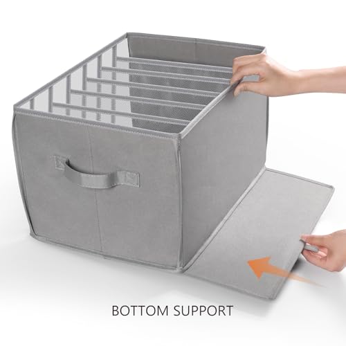 Wardrobe Clothes Organizer Pants Organizer Bins for Closet (Grey)