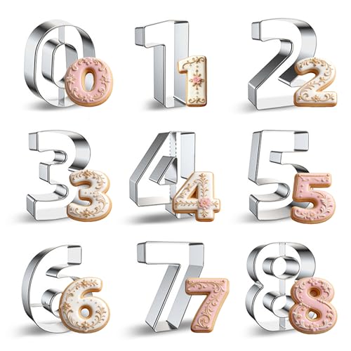 Number Cookie Cutters 9 Pcs (4 INCH-9PCS Number)