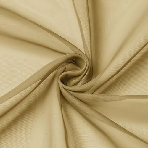 Gold Sheer Curtains for Bedroom Living Room 96 Inches Long 2 Panels (Gold / 59"W x 96"L (Pack of 2))