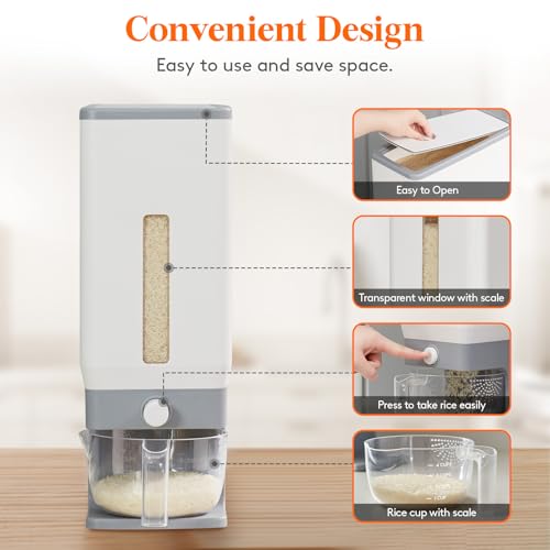 Rice Container 25 Lbs (Light Grey)
