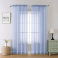 Denim Blue Sheer Curtains 84 Inches Long 2 Panels (Denim Blue / 42"W x 84"L (Pack of 2))