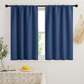 Short Blackout Curtains for Bedroom (Navy Blue / 34"W x 48"L (Pack of 2))