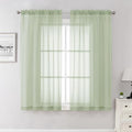 Light Green Sheer Curtains 63 Inch Length 2 Panels Set (Light Green / 42"W x 63"L (Pack of 2))
