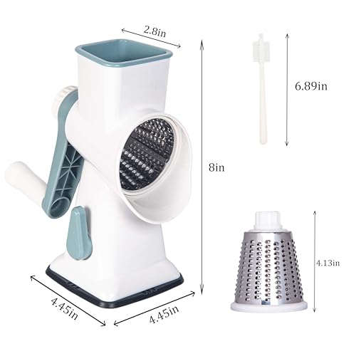 White Rotary Cheese Grater with Suction Base (White)