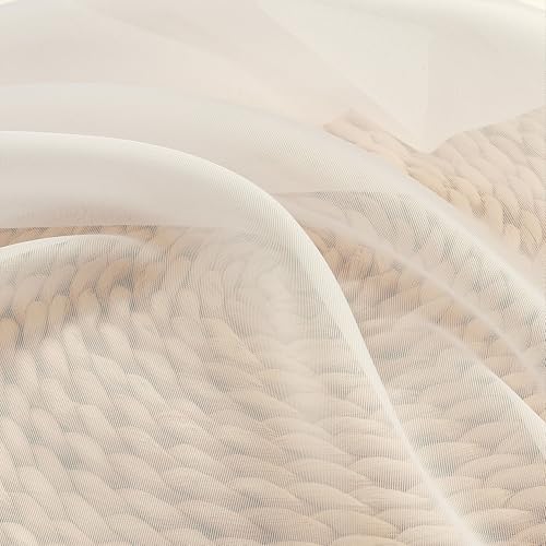 Cream Sheer Curtains 54 Inch Long 2 Panels (Cream / 42"W x 54"L (Pack of 2))