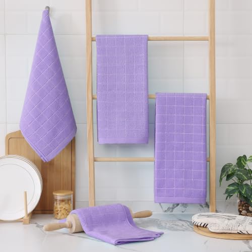 100% Cotton Terry Kitchen Towels (Lavender / 13 X 28 - 8 Pack)