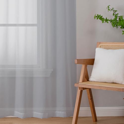 Cream Sheer Curtains 63 Inch Long 2 Panels (Cream / 59"W x 63"L (Pack of 2))