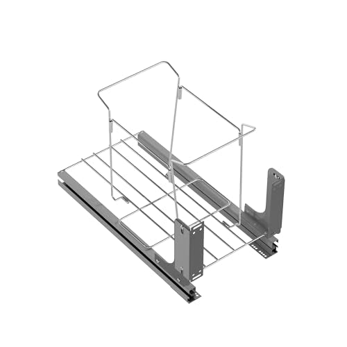 Dowell B15 Aluminum Base Wastebasket Pullout with Door Mount and 35Qt (Single Pull-Out - 35Qt)