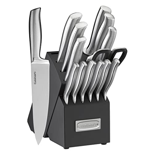 C77SS 15PG 15pc German Stainless Steel Hollow Handle Cutlery Block Set (15-Piece / Texured Hollow Handle)