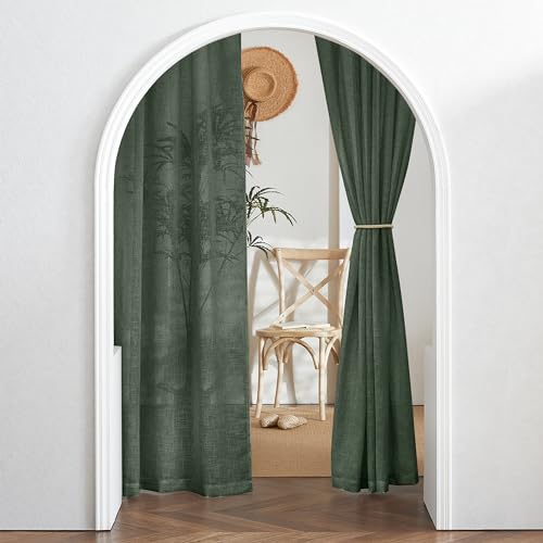 Sheer Curtains 102 inches (Hunter Green / 52"W x 102"L (Pack of 2))