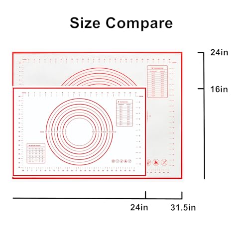 Large 24" x 16" Silicone Baking Mat (24"L x 16"W)