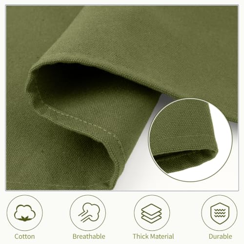 Chef Aprons for Men Women with 4 Pockets (Olive Green)