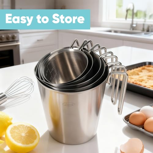 Newness 5 Pack Stainless Steel Measuring Cups Set