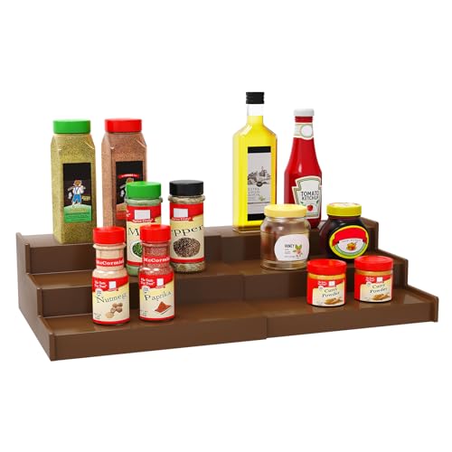 Spice Rack Organizer for Cabinet (Brown)