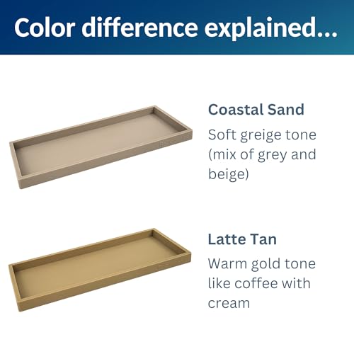Countertop & Vanity Silicone Tray (Latte Tan / Set‐ 1 Small + 1 Large)
