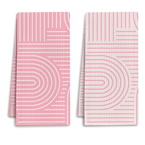 Abstract Boho Pink Kitchen Towels (Pink / Casual)