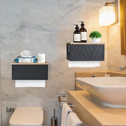 Set of 2 Paper Towel Dispenser Wall Mount (2pcs-black)