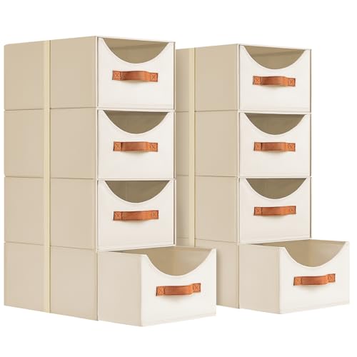Stackable Storage Drawers (Beige / 13 Inch. - 8 Pack)