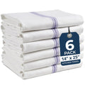 Dish Towels 100% Cotton Absorbent Lint (06 Pack / 02: Blue Stripe)