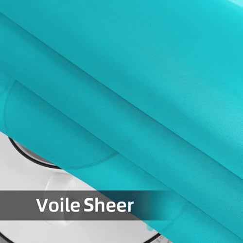 Solid Sheer Rod Pocket Curtain Voile Draperies 2 Panels White Beige Black Grey Coffee 52 Inch Width 90 Inch Long 1 Pair for Kitchen Bedroom Children Living Room Yard (Peacock Blue / 52"W x 90"L (Pack of 2))