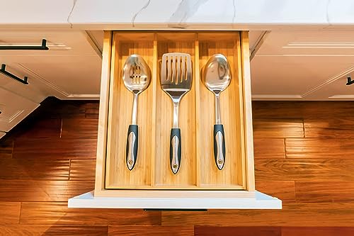 Bamboo Kitchen Utensils Organizer (13 x 17 inch (3 Slots))