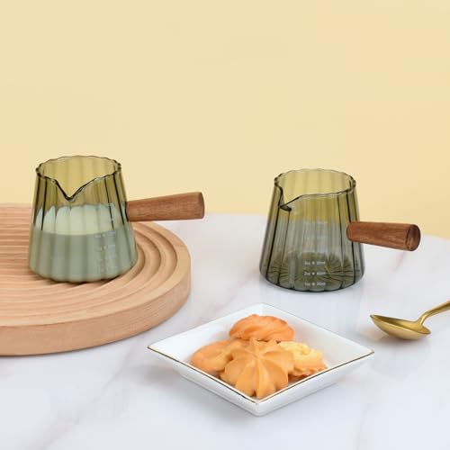 2Pcs Glass Measuring Cup (Gray-2 Pack)