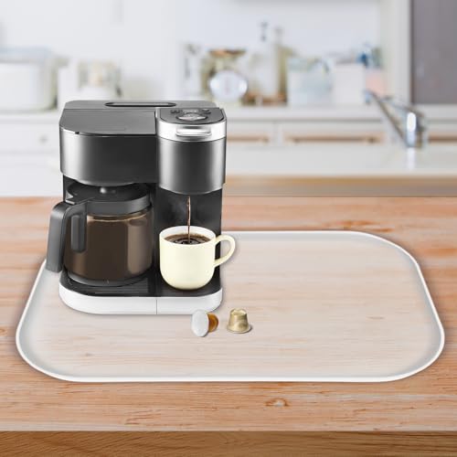 Silicone Coffee Maker Mat with Lip for Countertops (Translucent / 24'' x 16'')