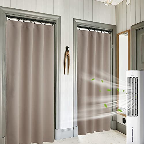 Blackout Curtains for Bedroom Living Dining Room 84 inches Long (Sand / 42"W x 84"L (Pack of 2))