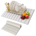 25" x 15" PU Leather Wrapped Large Stone Dish Drying Mat for Kitchen Counter Sink