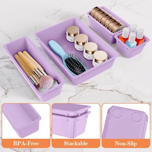 25 PCS Plastic Drawer Organizer (Purple)