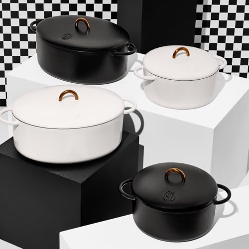3.5 Quart Enameled Cast Iron Dutch Oven Pot w (Pepper)