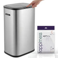 Tammi 14.5 Gal Slim Push Button Trash Can (Platinum Silver)