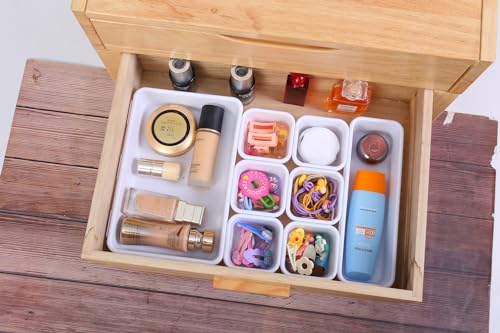 25 PCS White Drawer Organizer Set (White)