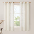 Natural Semi Sheer Linen Curtains for Windows 60 Inch Length (34"W x 60"L (Pack of 2) / Natural)