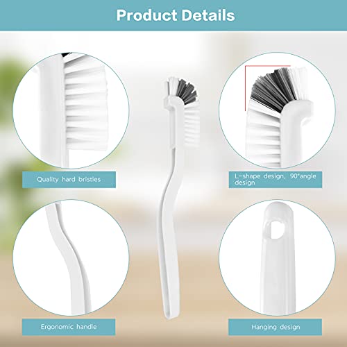 8 Pcs Dish Brush Bottle Bathroom Scrub Brushes Kitchen Cleaning Brush Right Angle Kitchen Brush Sink Household Pot Pan Edge Corners Tile Lines Brush with Stiff Bristles
