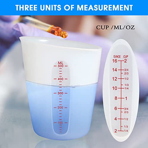 Food Grade Silicone Measuring Cups for Chocolate Melting 2 Cup + 1 Cup (2 PCS)