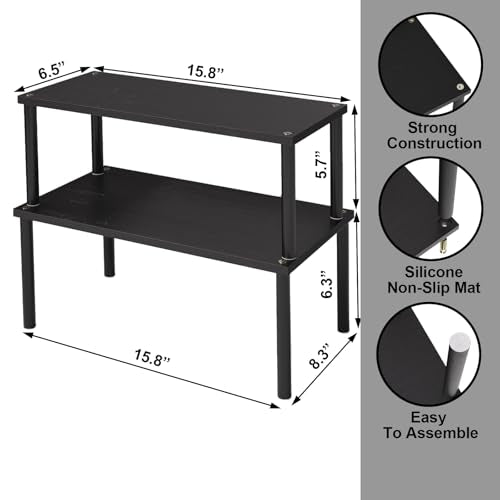2 Pack Cabinet Organizer Shelf (15.8"W / Black)