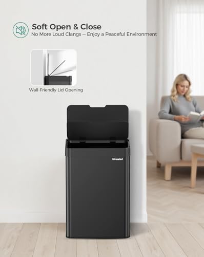 13 Gallon Automatic Kitchen Trash Can (Black / 13 Gallon)