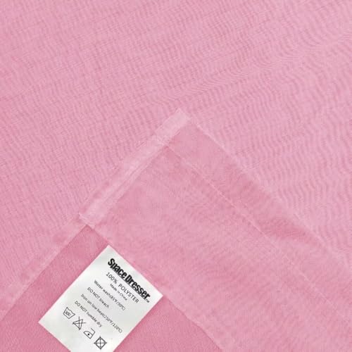 Sheer Voile Window Treatment Rod Pocket Curtain Panels for Kitchen Bedroom Living Room Drapes Sunlight Filtering Privacy Semi Home Decor Assorted (Light Pink / 52"W x 63"L (Pack of 2))