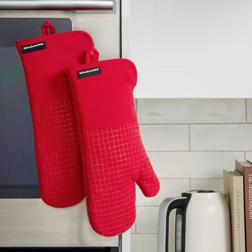 Gourmet Series Gridlines Oven Mitts 2 (Passion Red)